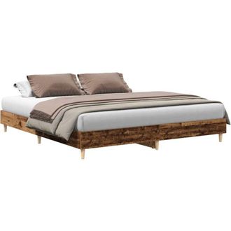 vidaXL Estructura De Cama Sin Colch&oacute;n Madera Vieja 200x200 Cm Vidaxl