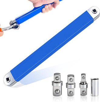 OEM Llave De Extensi&oacute;n Curva, Llave De Extensi&oacute;n Acodada Con Adaptador De Accionamiento De 1/2, 1/4 Y 3/8 De Pulgada