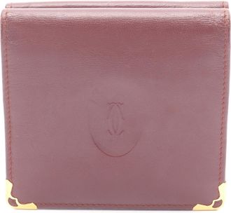 Cartier Bordeaux Leather Wallet (Bi-Fold) (Pre-Owned)