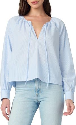 Joe's The Everyday Split Neck Top in Blue/White Stripe at Nordstrom Rack, Size X-Large