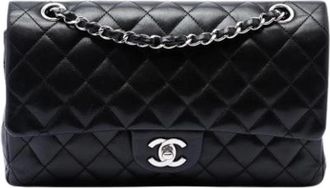 Chanel Pre-owned Vintage Double Flap Schoudertas - Dames - Vintage Schoudertas - Zwart - ONE Size - Leer - Vintage