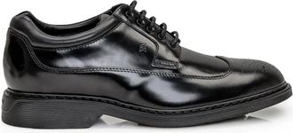Hogan H576 Derby Veterschoenen - Heren - Nette schoenen - Zwart - 44 EU - Leer - Schoenen