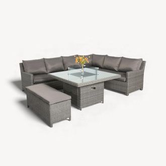 Royalcraft PARIS 7pc Modular square corner dining set in Grey