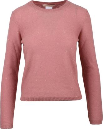 Pennyblack Truien & Vesten, Dames, Roze, L, Wol, Pullover met ronde hals en strass