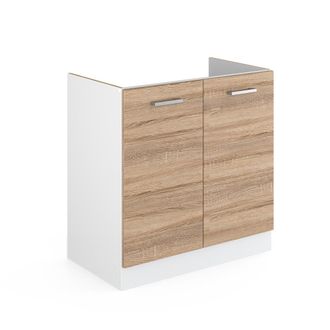 Vicco Mueble Bajo Para El Fregadero R-line, Sonoma, 80 Cm Con Puertas, Sin Encimera Vicco