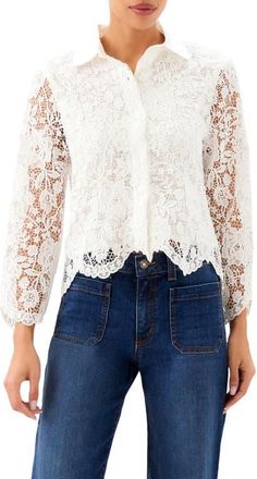 Karen Kane Lace Jacket in Off White at Nordstrom, Size X-Large