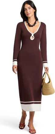 Onia Linen Tencel Maxi Dress in Espresso/egret at Nordstrom, Size X-Small