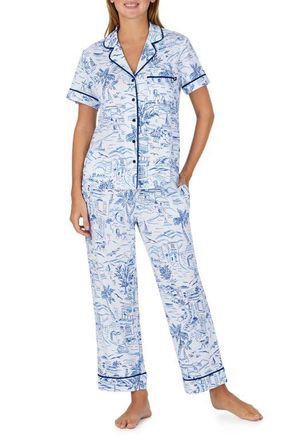 Kate Spade New York print crop pajamas in Blue/Print at Nordstrom, Size X-Small