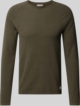 Jack & Jones Jack & Jones Strickpullover mit Rundhalsausschnitt Modell HILL in Oliv, Gr&ouml;&szlig;e XL