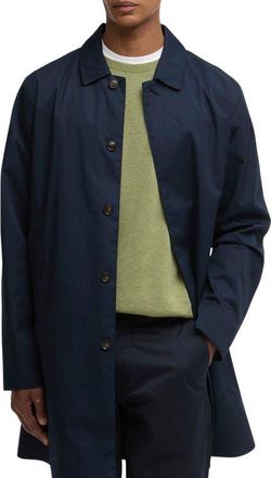 Barbour Rokig Waterproof Car Coat in Navy/Highland Lake at Nordstrom, Size Xx-Large