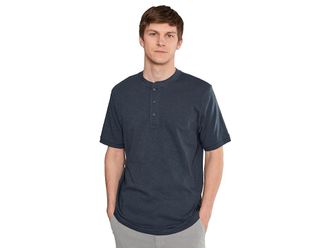 Faherty Short Sleeve Sunwashed Henley Mens Jacket Dune Navy 1 : 2XL