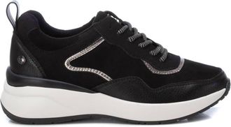Xti Womens Suede Metallic Sneakers In Black