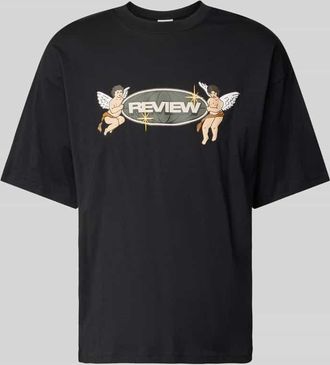 Review T-Shirt mit Label-Print in Black, Gr&ouml;&szlig;e M