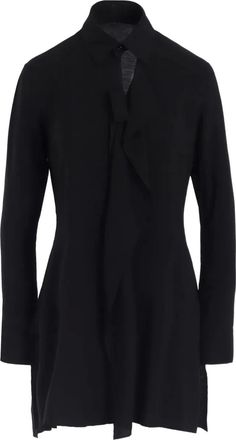 Yohji Yamamoto Blusa con collo lavallière - Nero