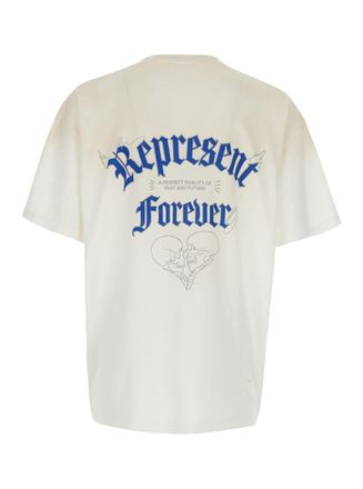 Represent Mens T-Shirt Duality White Cotton T-Shirts And Polos