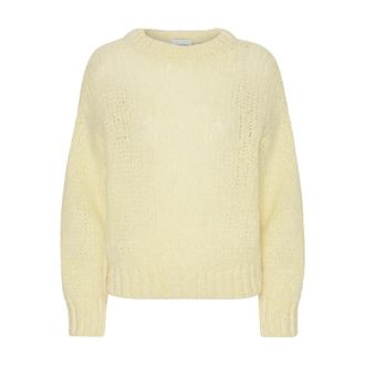 Americandreams Leonnie Alpaca Pullover - Dames - Ronde hals truien - Geel - L - Wol - Truien & Vesten
