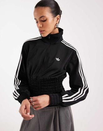 adidas Originals Firebird - Top sportivo nero a punto smock