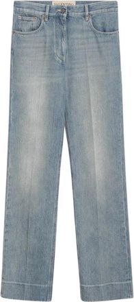 Valentino Wijde Pijpen Denim Broek - Dames - Regular Fit Jeans - Blauw - W27 - Denim - Jeans