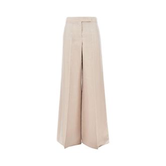 Max Mara Linen taffet&agrave; pants Woman 42
