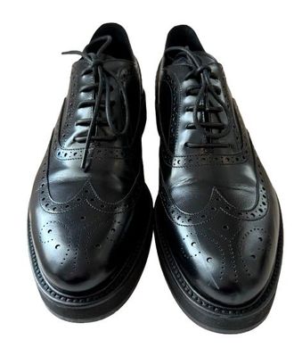 Prada Black Leather Brogues Size 39