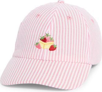 Frasier Sterling Very Berry Canvas Adjustable Baseball Cap in Red at Nordstrom Rack