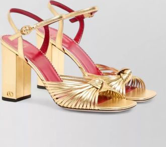 Valentino Garavani laminated nappa leather sandals block heel