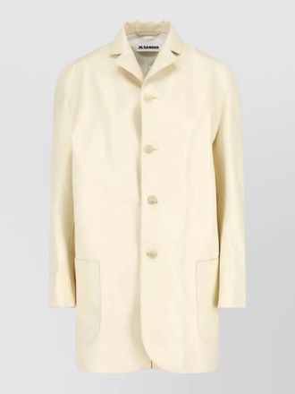 Jil Sander coat notched lapel side pockets back vent