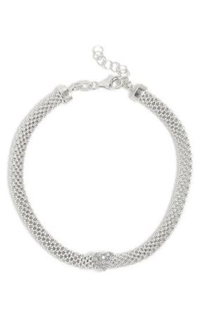 Meshmerise Heart Station Diamond Mesh Bracelet in White at Nordstrom Rack