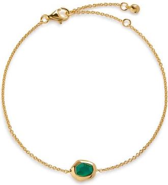 Monica Vinader Odyssey Green Onyx Chain Bracelet in 18Ct Gold Vermeil /Green Onyx at Nordstrom