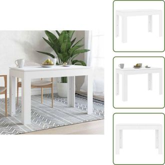 vidaXL The Living Store Tavolo da Pranzo Bianco 120x60x76 cm in Legno Multistrato - Tavolo da pranzo bianco