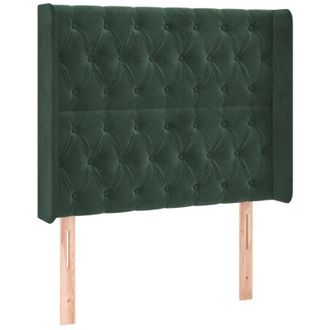 vidaXL Cabecero Con Led De Terciopelo Verde Oscuro 93x16x118/128 Cm Vidaxl