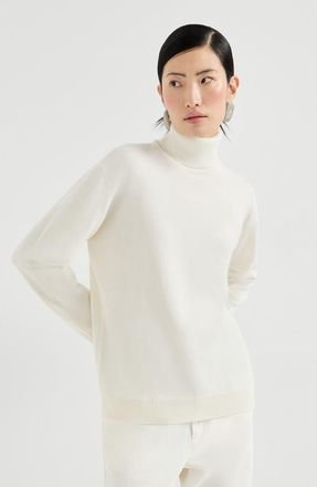 Brunello Cucinelli Cashmere sweater with monili in White at Nordstrom, Size Xx-Small Eu
