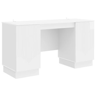 vidaXL Escritorio Brillante 142,5 X 50 X 75 Cm Madera De Ingenier&iacute;a Vidaxl