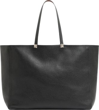 Valentino Rockstud Omkeerbare Tote van Kalfsleer met Elk-print - Heren - Tassen - Zwart - Maat: ONE Size Leer