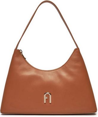 Furla Diamante Logo Schoudertas - Dames - Schoudertassen - Bruin - ONE Size - Leer - Tassen