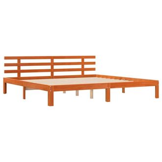 Berkfield Home Bed Frame Wax Brown 200x200 cm Solid Wood Pine