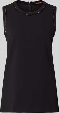 Max Mara Regular Fit Blusentop mit Zierstein-Besatz Modell MSTZAINO in Black, Gr&ouml;&szlig;e 34