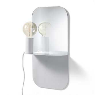 Oresteluchetta L&aacute;mpara con espejo de metal blanco cm. L.24xp.12.5xh.45