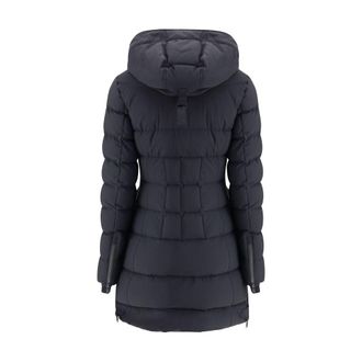 Moose Knuckles Womens Midi Down Jacket Black Clothing