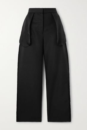 The Row Pantaloni In Misto Lana E Mohair A Pannelli In Organza Claudiu - Nero