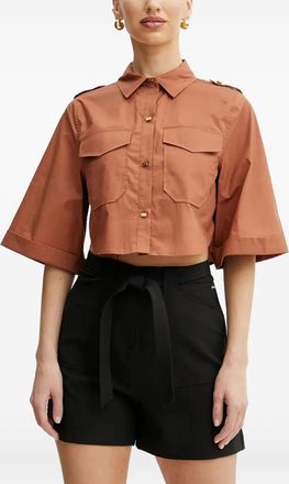 Marciano pocket button shirt - women - Cotton - S - Brown
