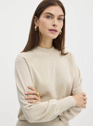 b.young Womens Shimmering puff raglan sleeves sweater