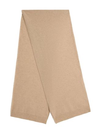 Bally logo plain-knit scarf - women - Cashmere - One Size - Neutrals