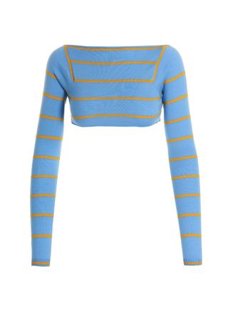 Emilio Pucci Womens Cut-Out Cropped Sweater
