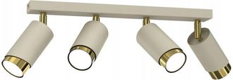 OEM L&aacute;mpara De Techo Beige 4 Bombillas Tubo Dorado Gu10 Led Spot