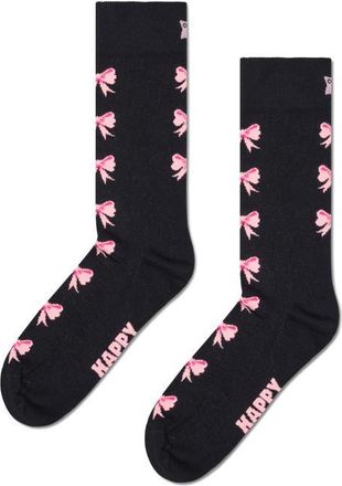 Happy Socks Bow Jacquard Crew Socks in Black at Nordstrom, Size 36-40