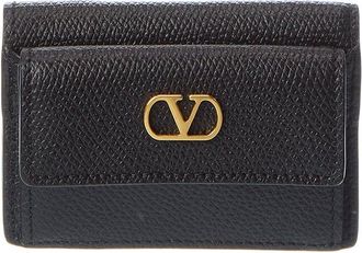 Valentino Vlogo Signature Leather Card Case