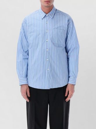 Prada overshirt renylon stripe relaxed fit long sleeves