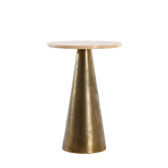 Light & Living Light&living - Mesa Auxiliar Ynez Travertino Arena Y Bronce