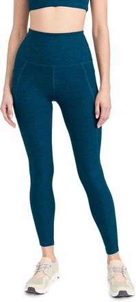 Beyond Yoga Spacedye Out Of Pocket High Wasted Mid Legging In Blue Gem Heather